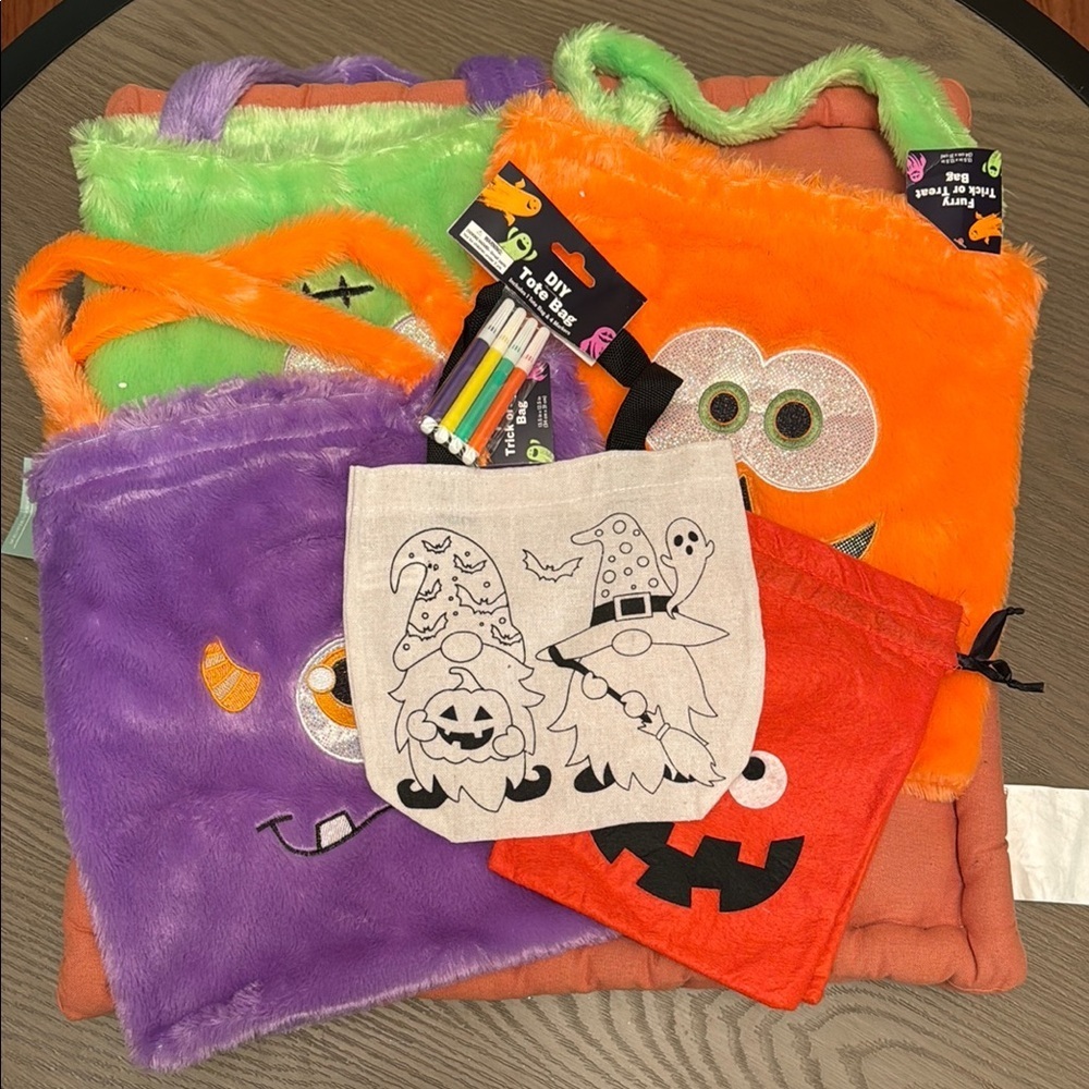 Colorful Halloween Trick-or-Treat Bags